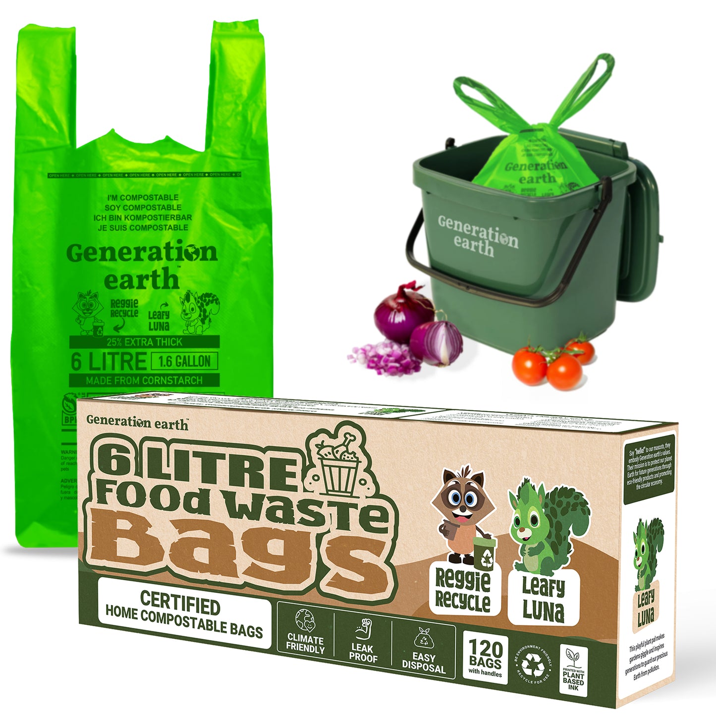 120pcs | 6L Food Waste Bags