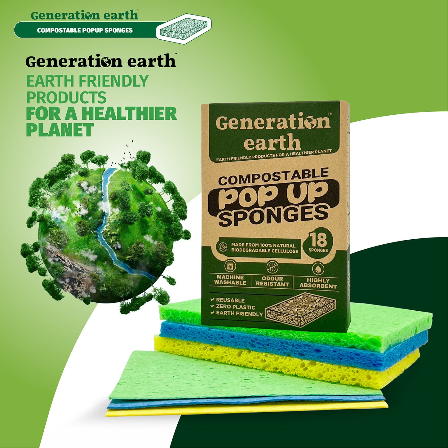 POP UP | Compostable Sponges | 18pcs